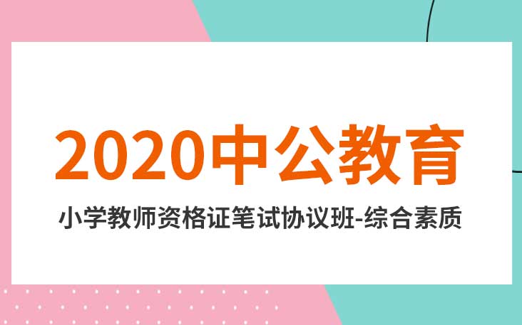 中公教育【2020小学教师资格证笔试协议班-综合素质】（2.5G）百度云网盘下载